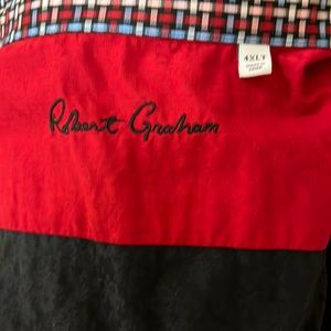 Robert Graham 4xlt black mens button up LS shirt, used